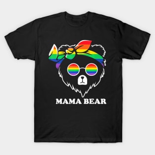 Pride Month Mama Bear LGBT  Flag Proud T-Shirt